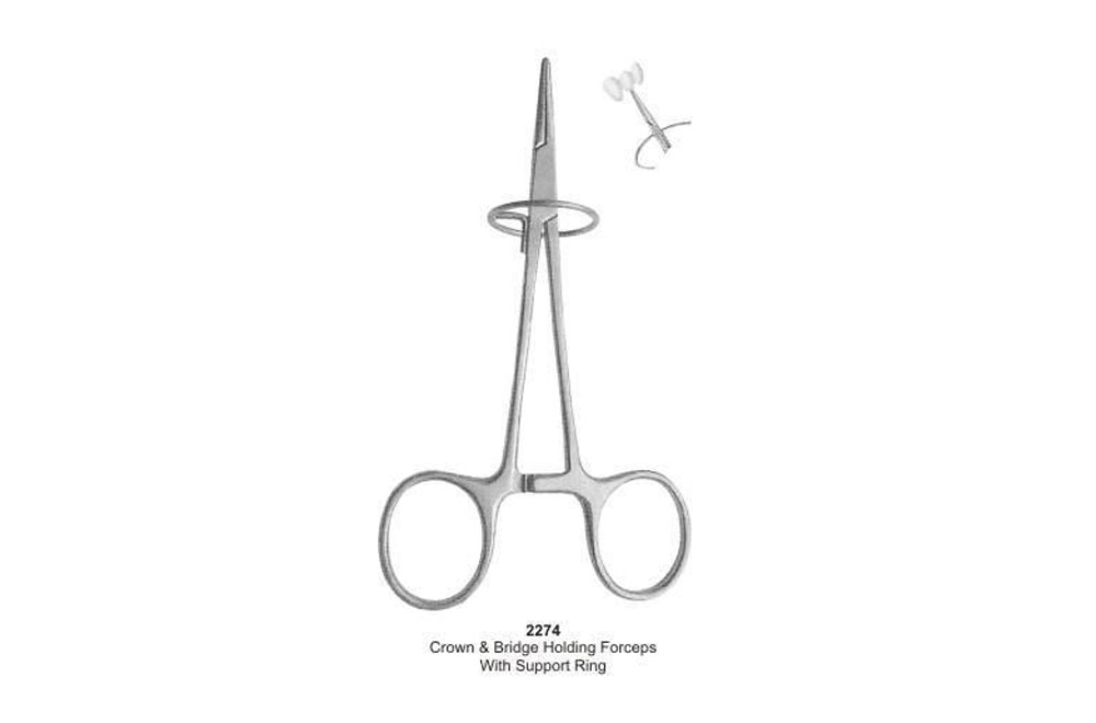 Crown & Bridge Holding Forceps with Support Ring